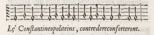 An engraving of early music