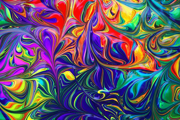 Psychedelic colorful rainbow paint wallpaper background.