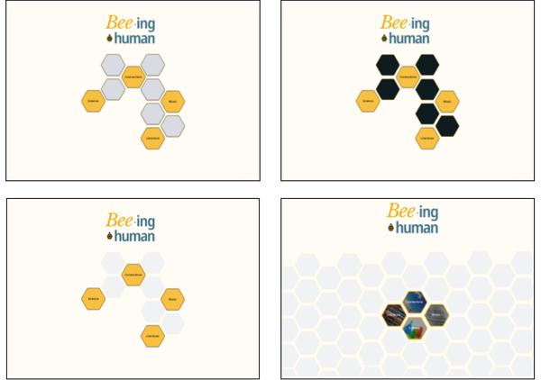 Four early designs for the landing page