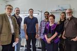 The Being Human team in the lab. (L-R): Magnus Williamson, Tiago Sousa Garcia, Balamurali G. S., Vivek Nityananda, Jennifer Richards, Olivia Smith, Bennett Hogg